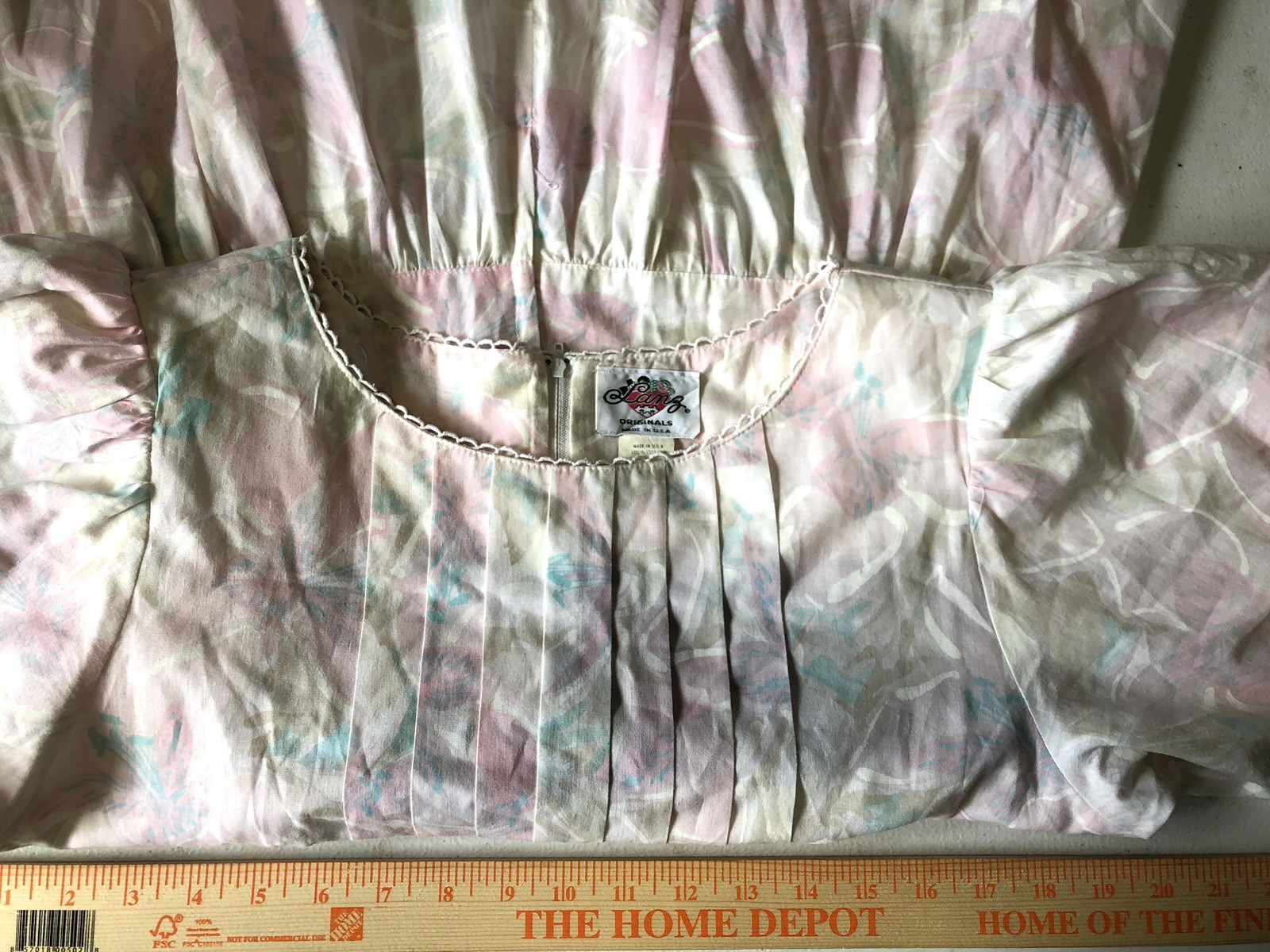 Lanz Originals Dress Made In Usa Vintage 70s Size 14 100% Cotton Womens Trad