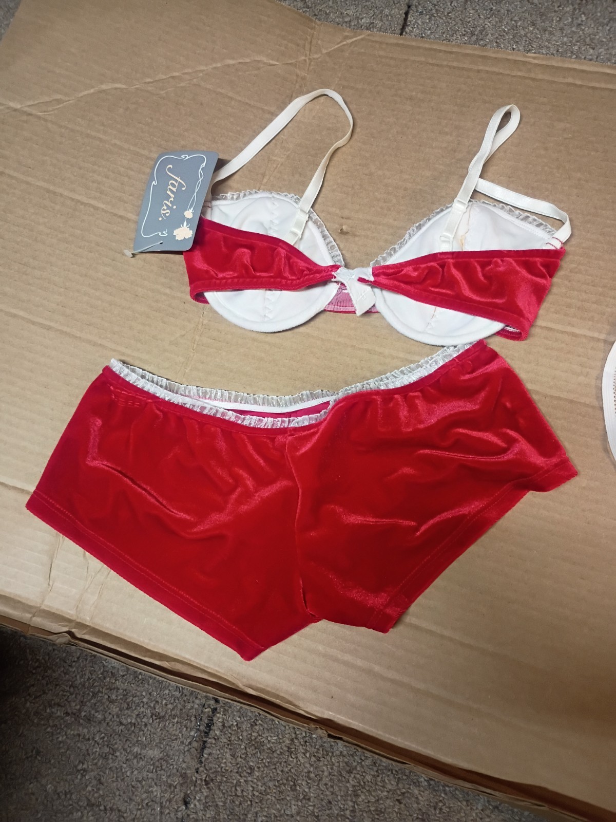 Vintage Designs by Faris “Noel” Red Velvet Lingerie Set – Brand New with Tags