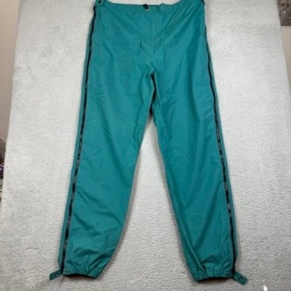 Vintage REI XL Tall Teal Green Zip Off Rain Pants Lightweight Waterproof USA