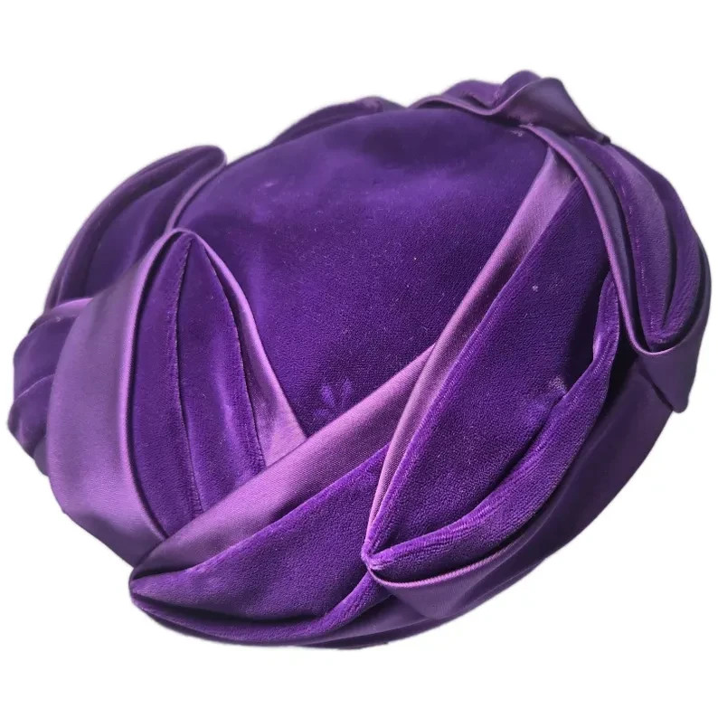 VINTAGE PURPLE VELVET AND SATIN HAT
