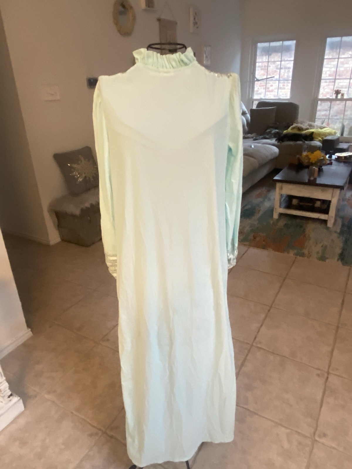 VTG Romantic Gilligan & O’Malley Lace Powder Blue Wedding Nightgown Small
