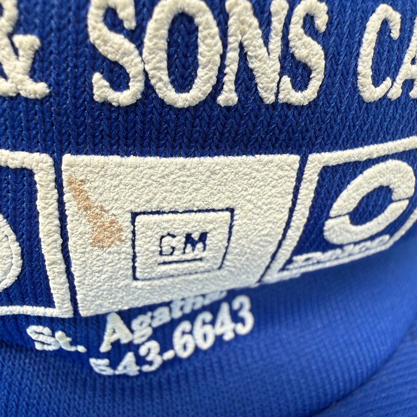 VTG Gerard & Sons Car Care GM AC Delco Trucker Hat Blue Snapback St Agatha Maine