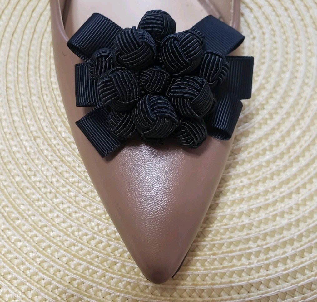 Vtg Shoe Clips BLACK 2.75″ x 2″ Wedding Everyday Awesome EUC