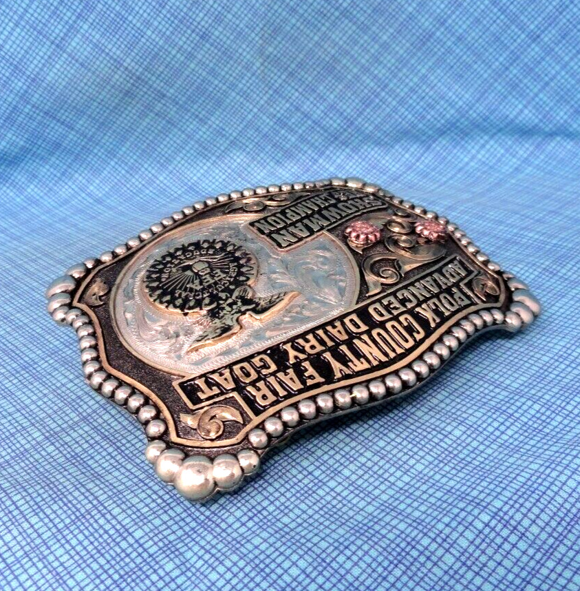 FFA Advanced Dairy Goat Showman Res Champion Belt Buckle Polk County Fair.MCS014