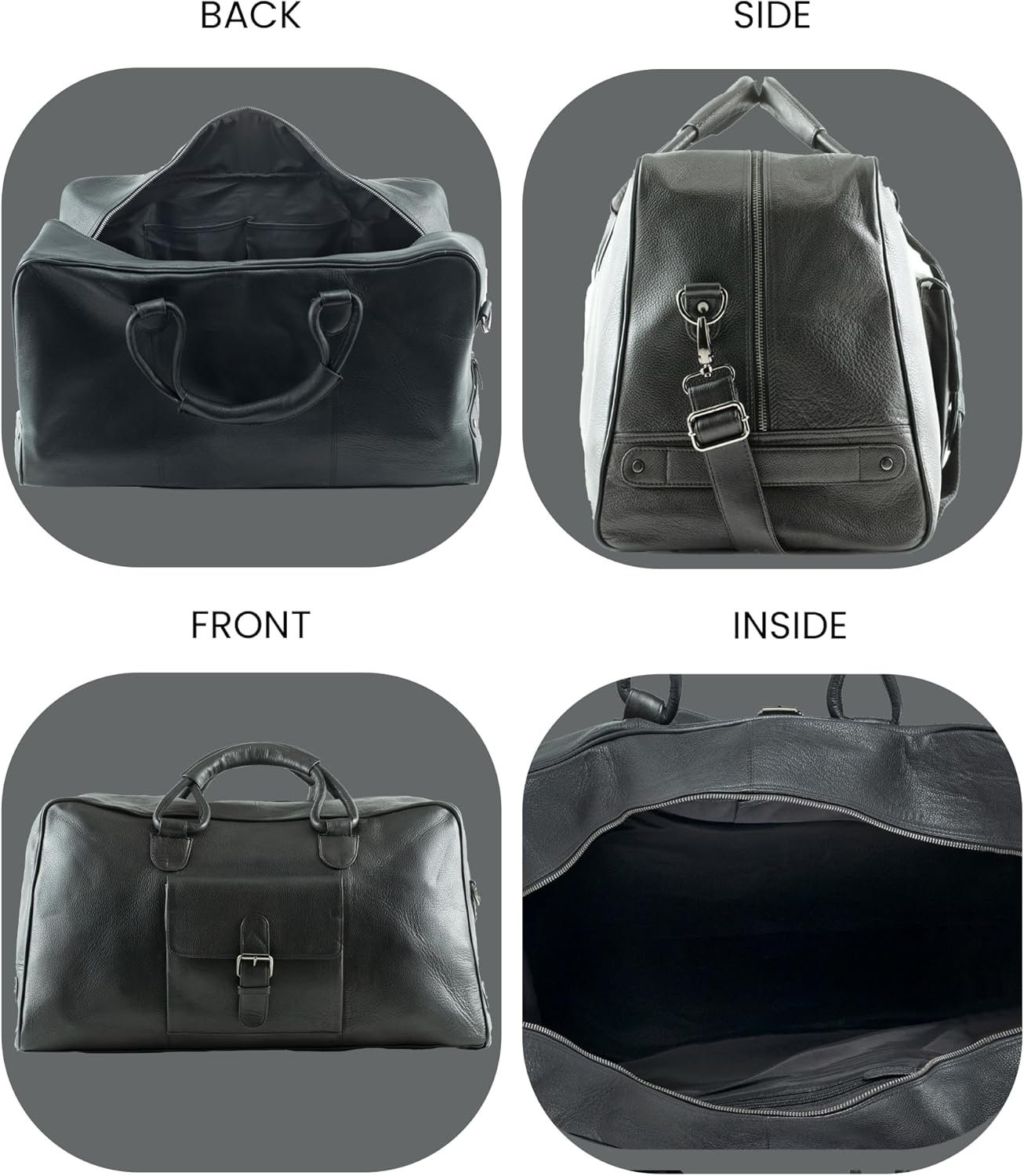 Handmade World 22 Inch Leather Carry On Duffel Bag for Men – Full Grain Soft Lea