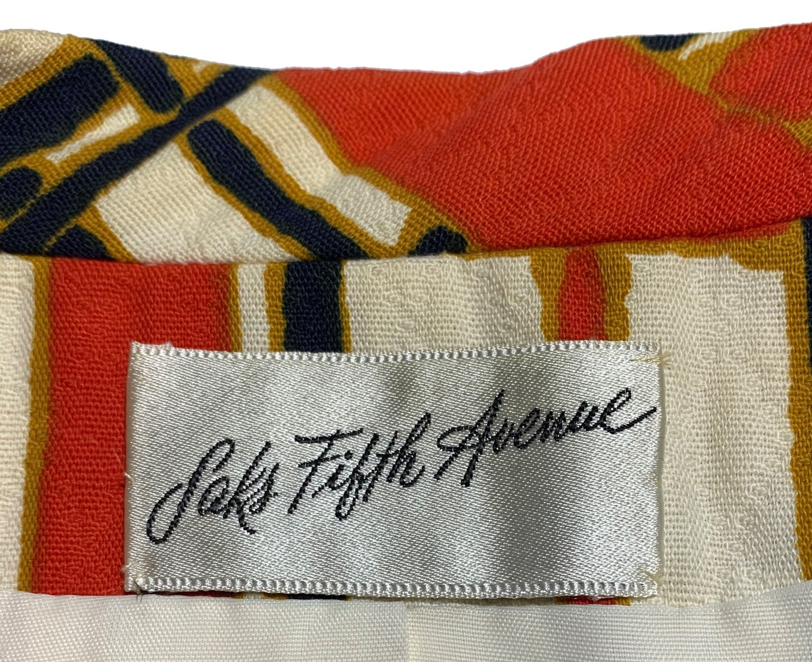 Late 60s Vintage Women’s Saks Fifth Avenue Bold Grid Print Bolero Jacket XS/S