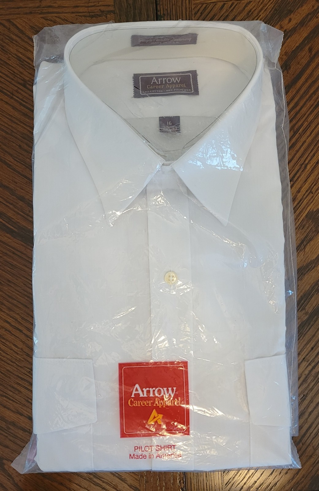 Vintage Arrow Career Apparel Pilot Shirt Size 16 32/33 Long Sleeves USA