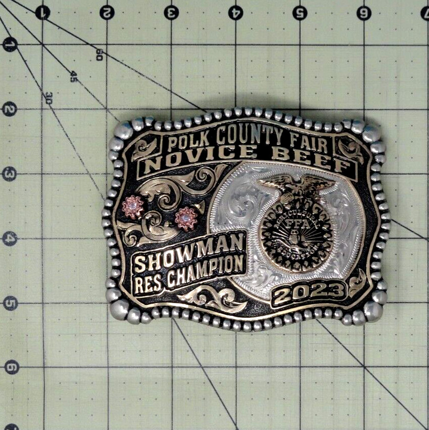 FFA Novice Beef Res Champion Showman Belt Buckle Polk Cnty Fair OR MCS .MCS001