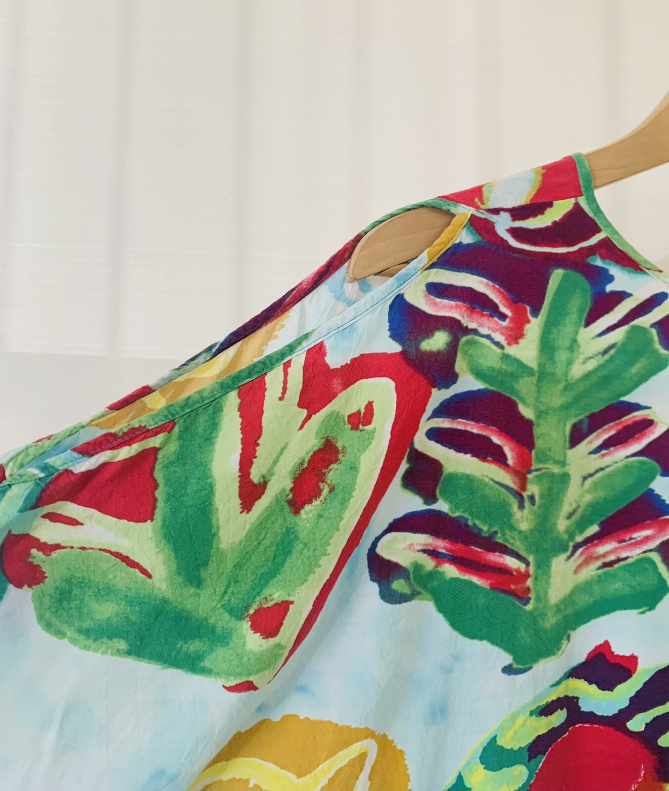 Vintage Jams World Floral Dress Cutout Shoulder 90s Tropical Beach Shift Size XS