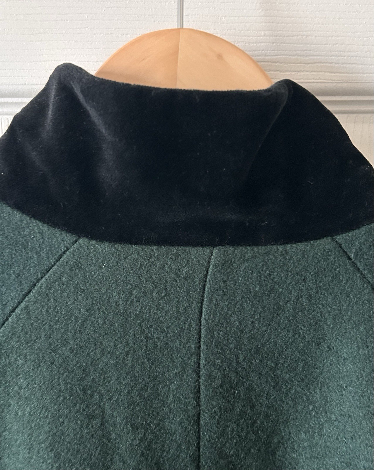 Stephanie Matthews Vintage Emerald Green Cape Coat 100% Wool Made in USA Sz XXL