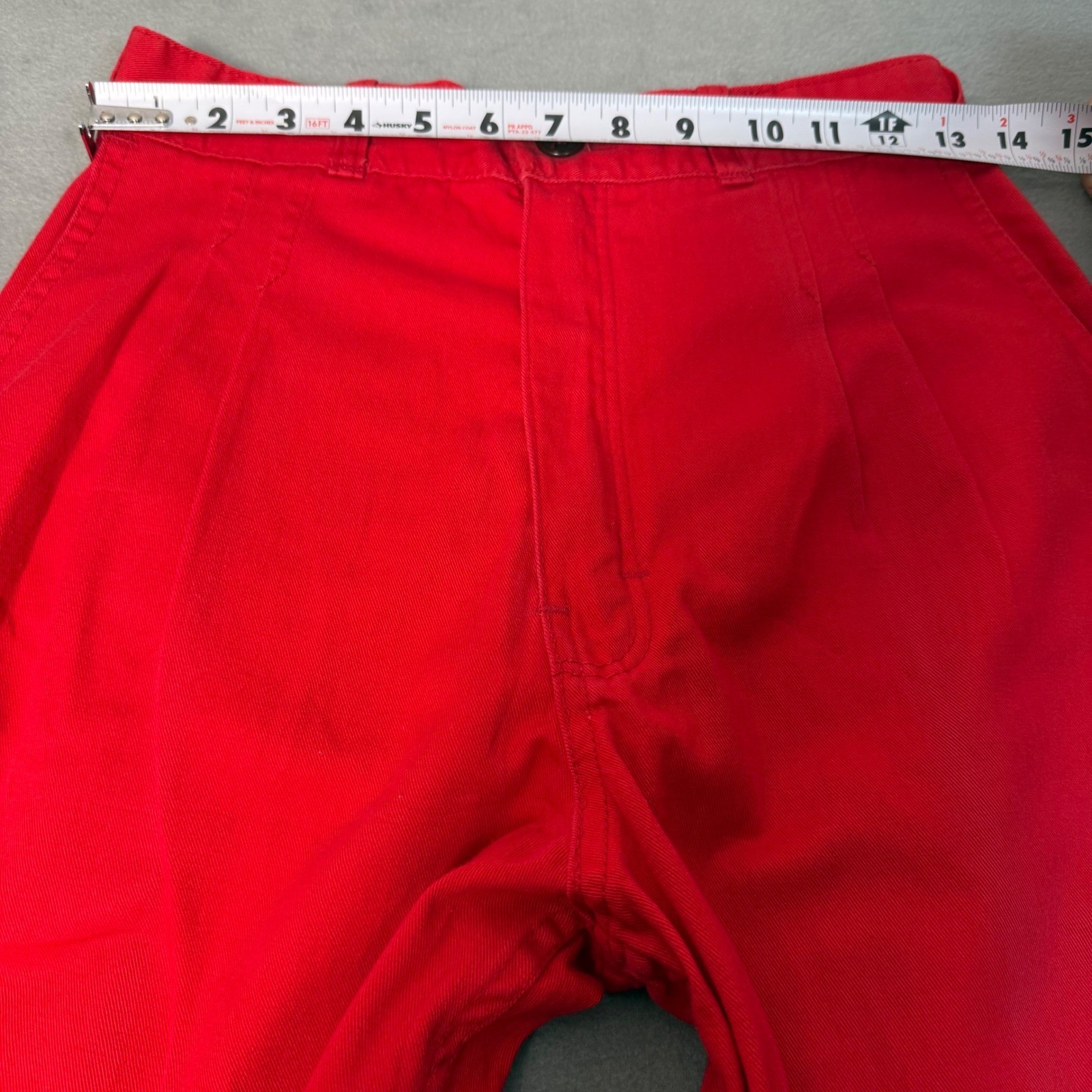 Vintage 90s CREAM Red High Waist Pleated Trousers Pants Made in Canada 26×28