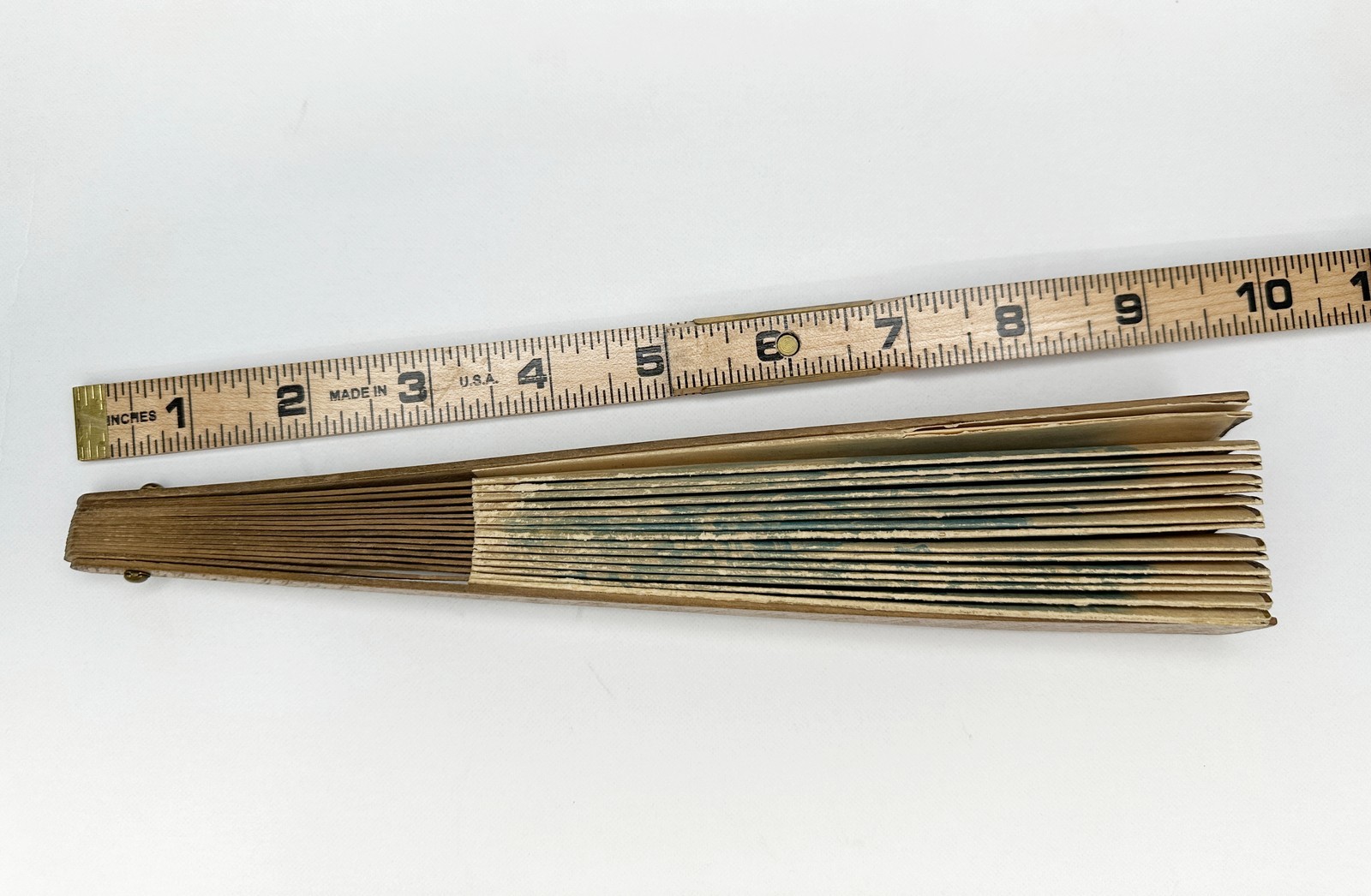 Antique French Casino Advertising Fan Aix-les-Bains Guido Gonin Wood 1898-1910