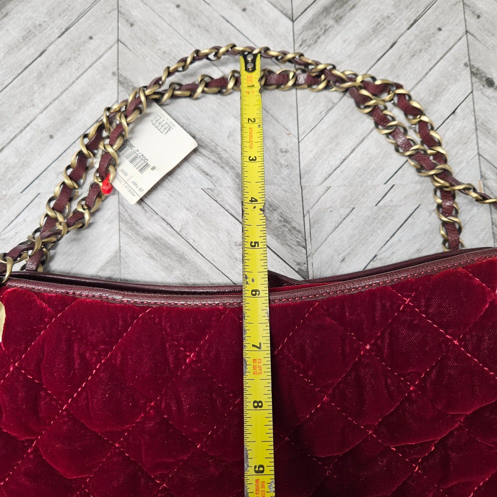 Vintage Moschino Velvet Shoulder Purse Red Hand Bag Quilt Made in Italy NOS Bow