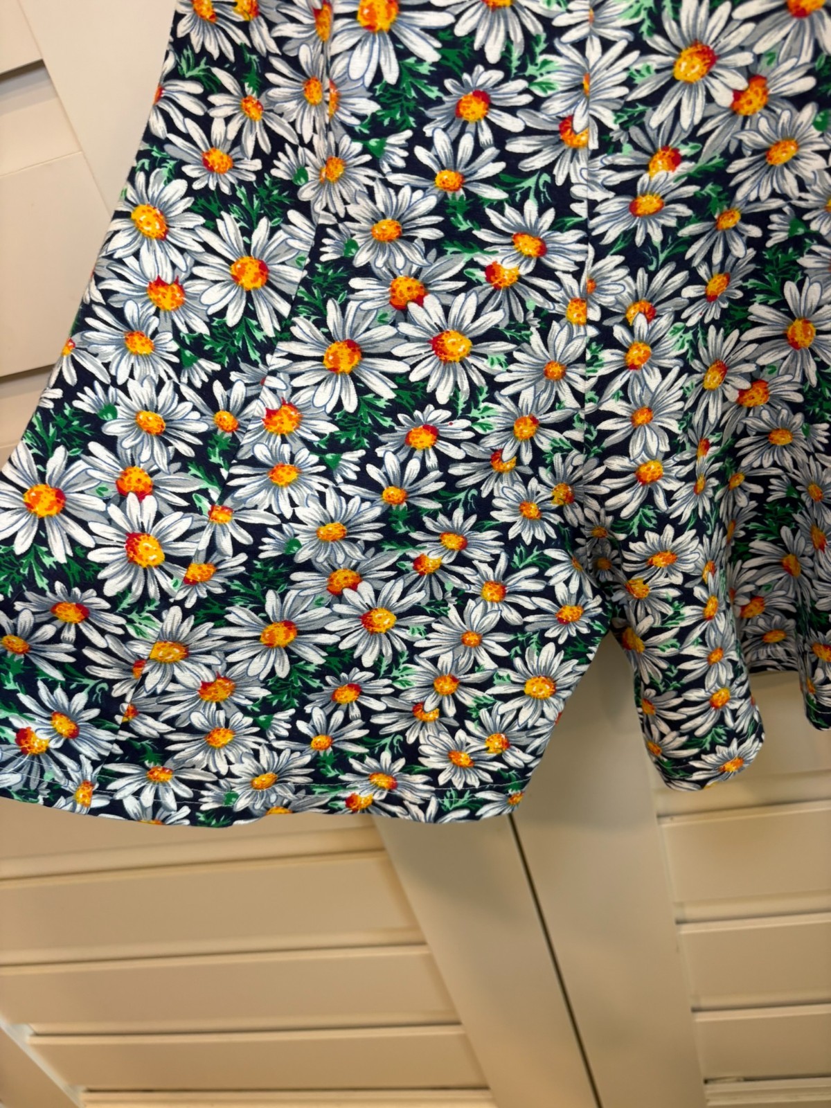 Vintage 90s Daisy Floral Rayon Romper Playsuit 90210 Y2K Tennis Prep M