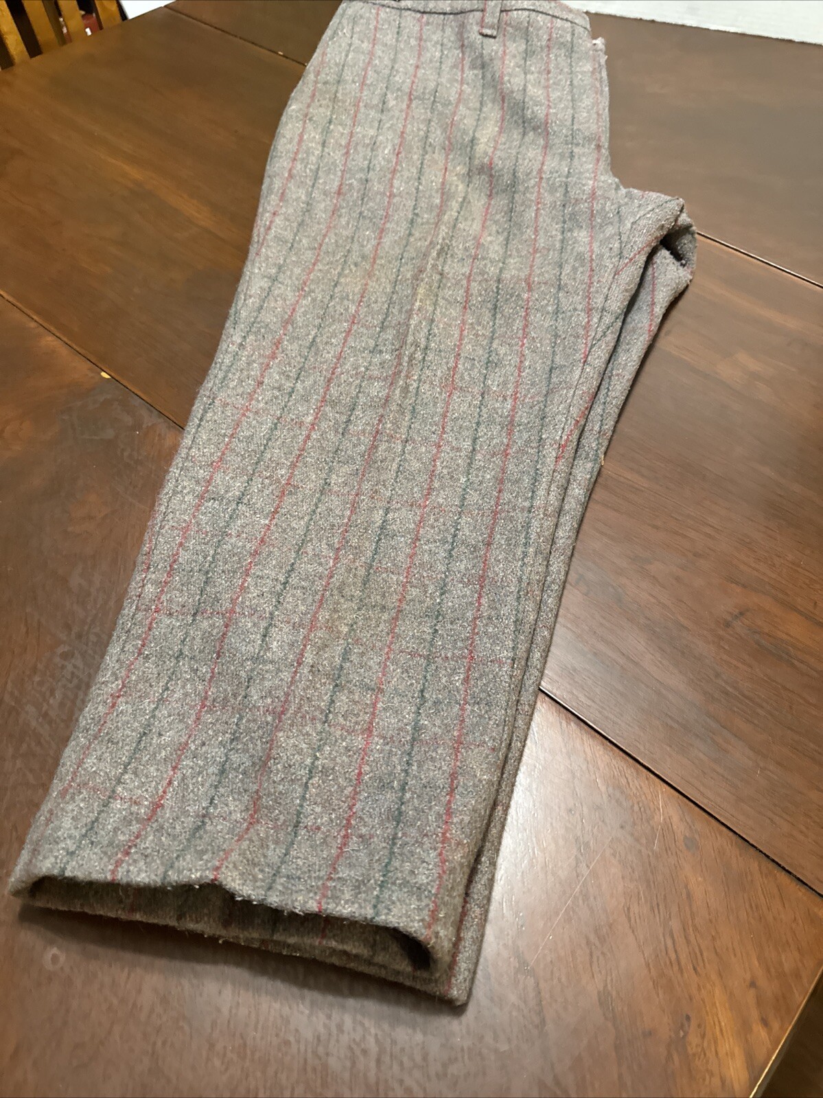 VTG Northway Mens Wool Pants 48”Wx 28”L Gray Pin Striped Water Repellent