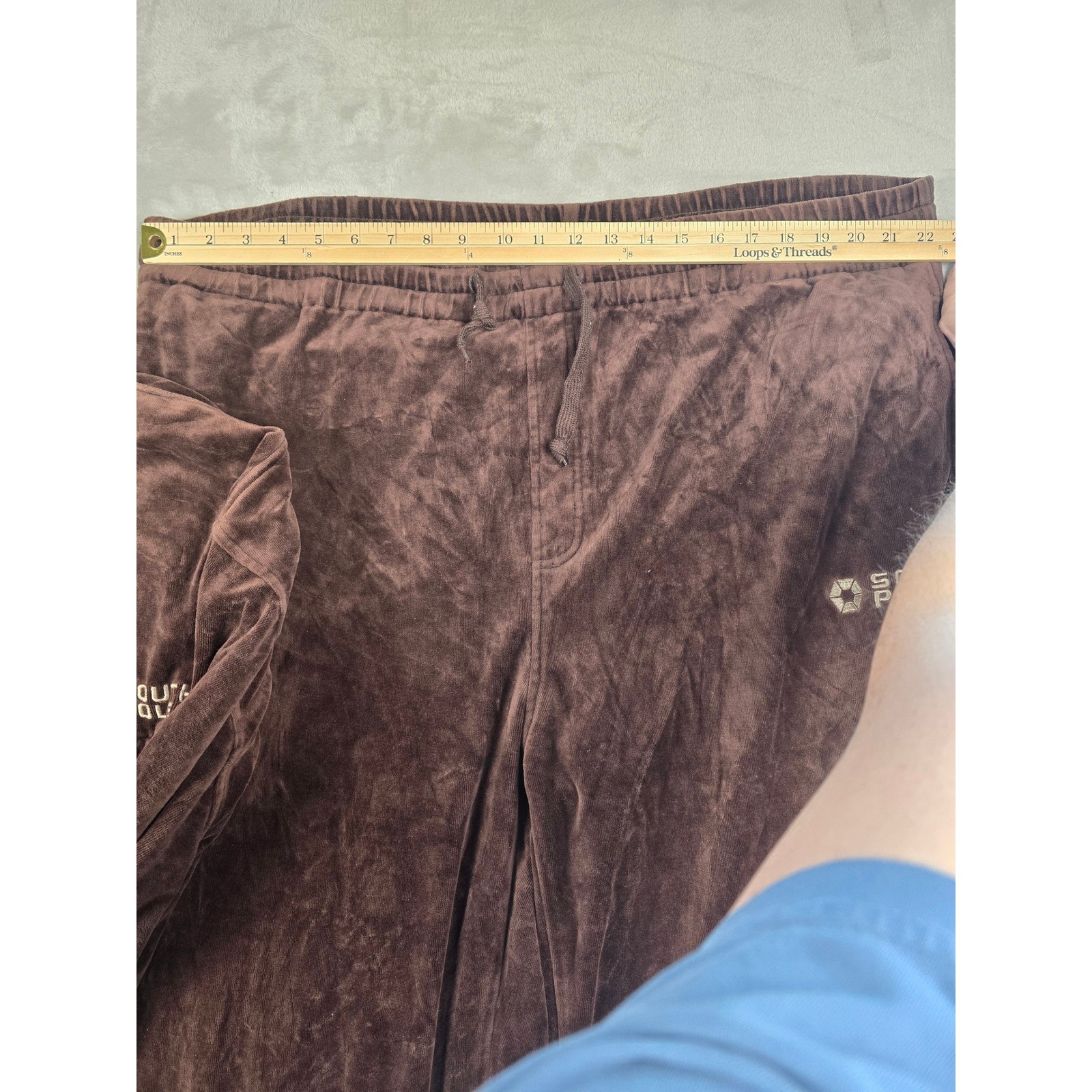 Vintage Southpole Velour Tracksuit Men 2XL Brown Full Zip Y2K Baggy Hip Hop Read