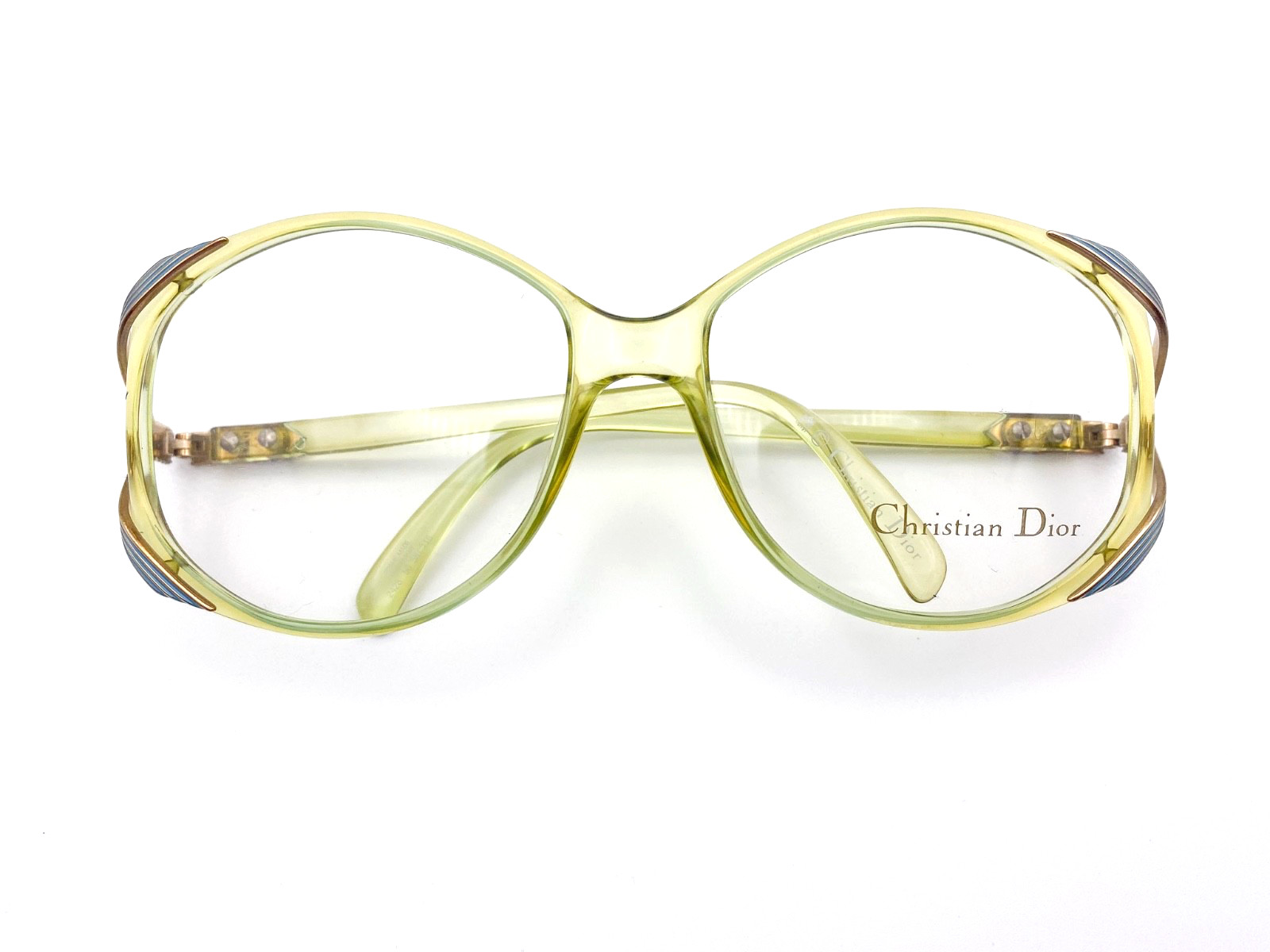 Women’s Christian Dior Vintage 1980s Green Oversized Optyl Eyeglasses NOS Frames