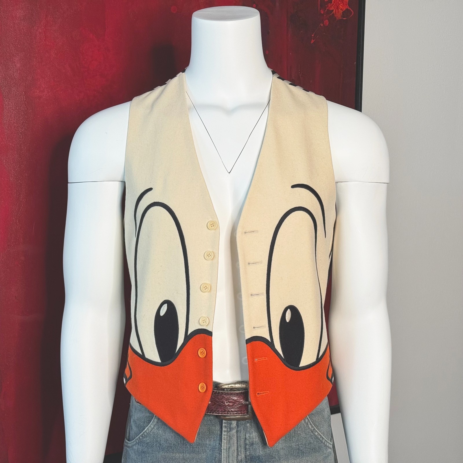 MOSCHINO CHEAP and CHIC wool vest Donald Duck size 50 from F/W 1993/94