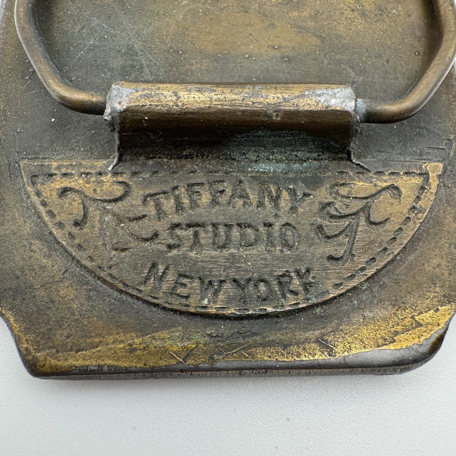 Vintage Big Jim CB Radio Belt Buckle Tiffany Studio New York Brass Tone Trucker