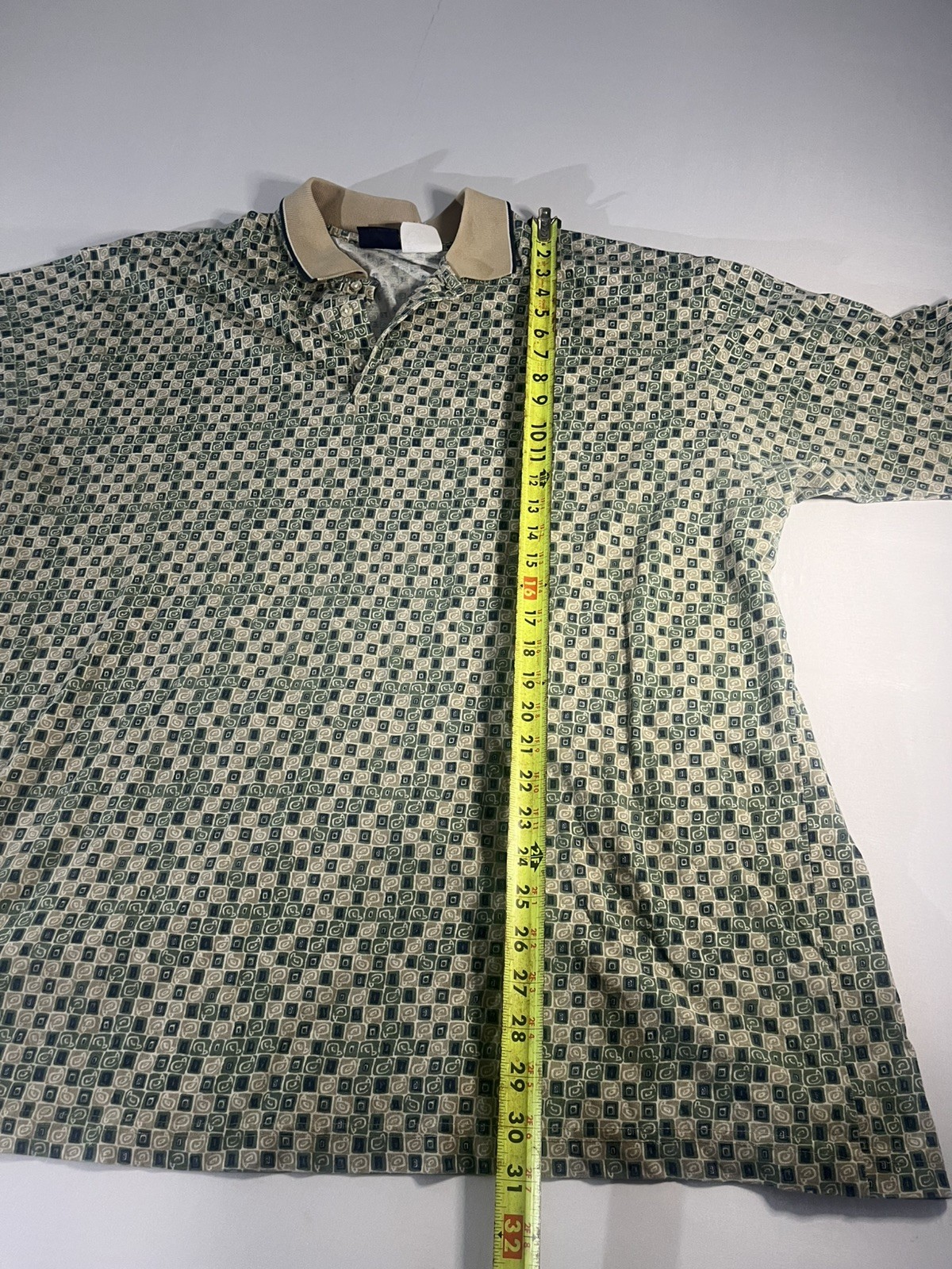 PURITAN 90’s VTG Men’s 3XL Mosaic Pattern Cotton Blend Golf Polo Good Condition