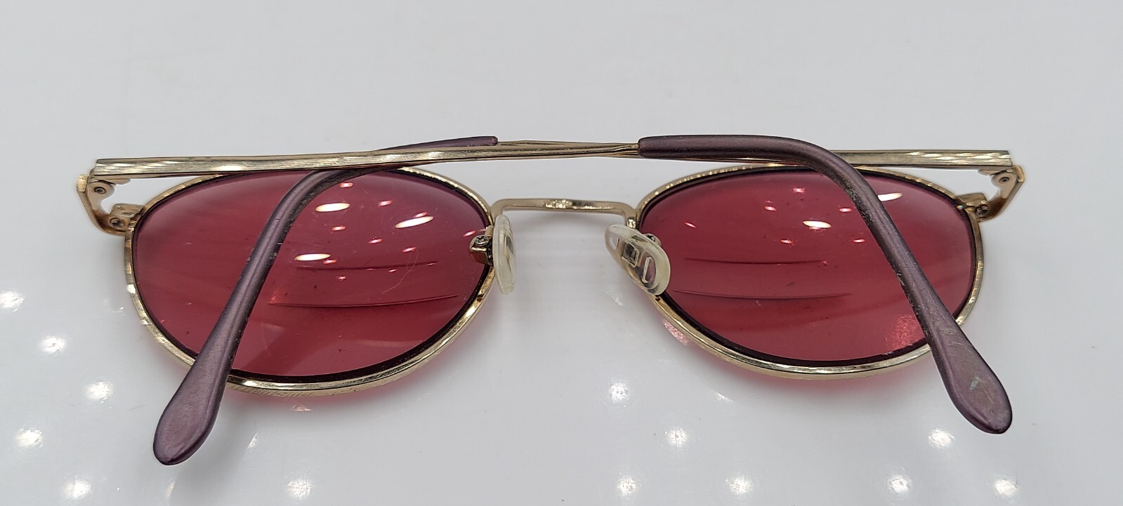 Vintage Charmant Pink Gold Oval Metal Sunglasses Japan FRAMES ONLY