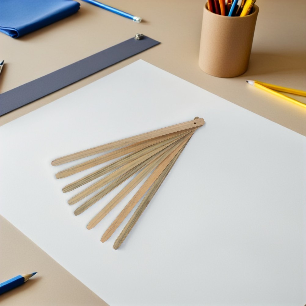 15Pcs Bamboo Fan Handle Set Reusable Folding Fan Frame for Crafting and Cosplay