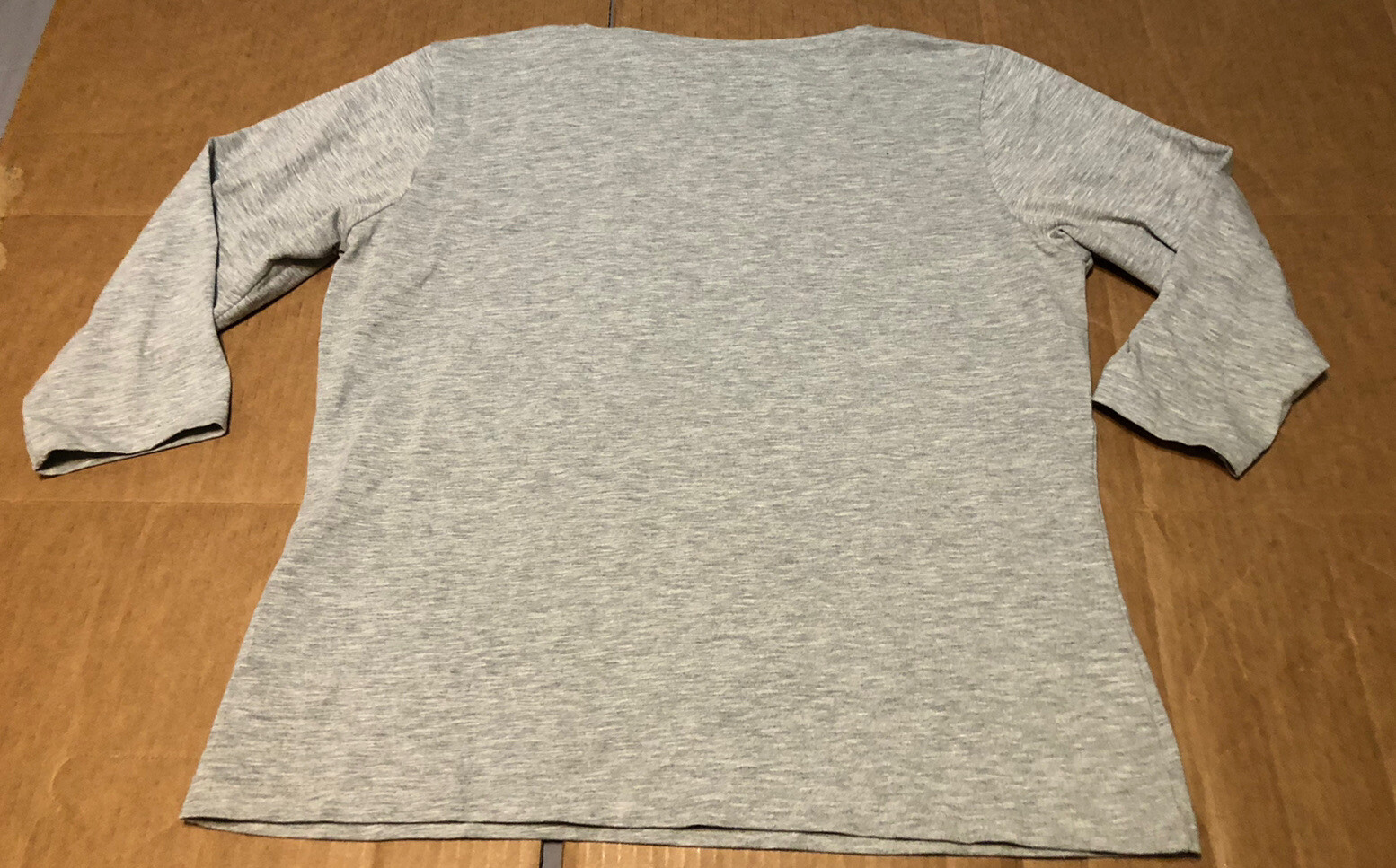 Vintage ERIKA & CO Womens 3/4 Sleeve Pullover Top – Heather Gray – Size M