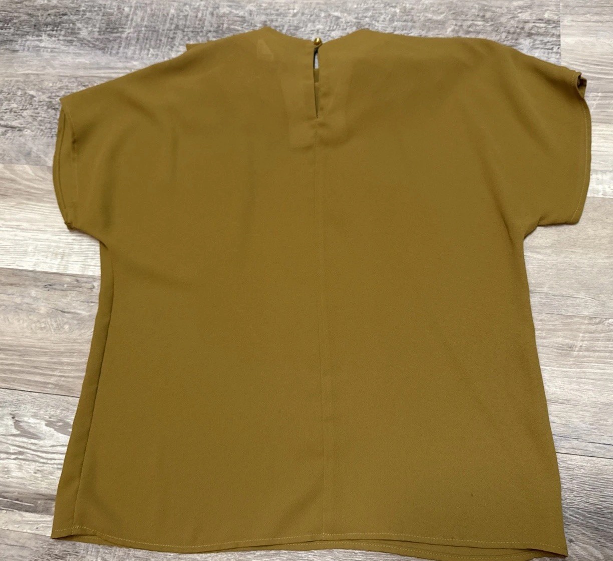 Vtg La Fille Top And Bottom Set Brown Sheer Pant Suit Lined Swoop Neck Nice