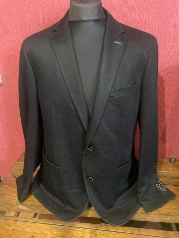 Men Benvenuto Black Cotton Blazer 48