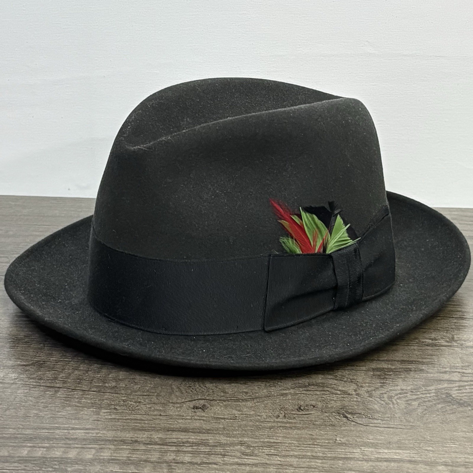 Vintage Dobbs Fifth Avenue Black Fur Felt Fedora Hat Size 7 – Genuine Feather