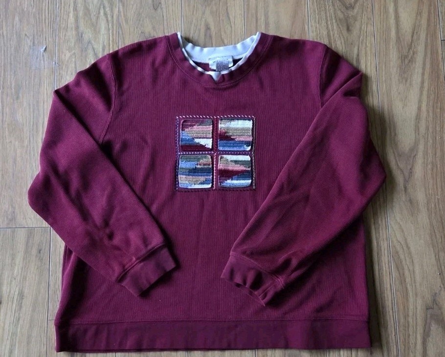 Grandmacore Sweater Size Large Monterey by Koret Vintage Pullover Patchwork