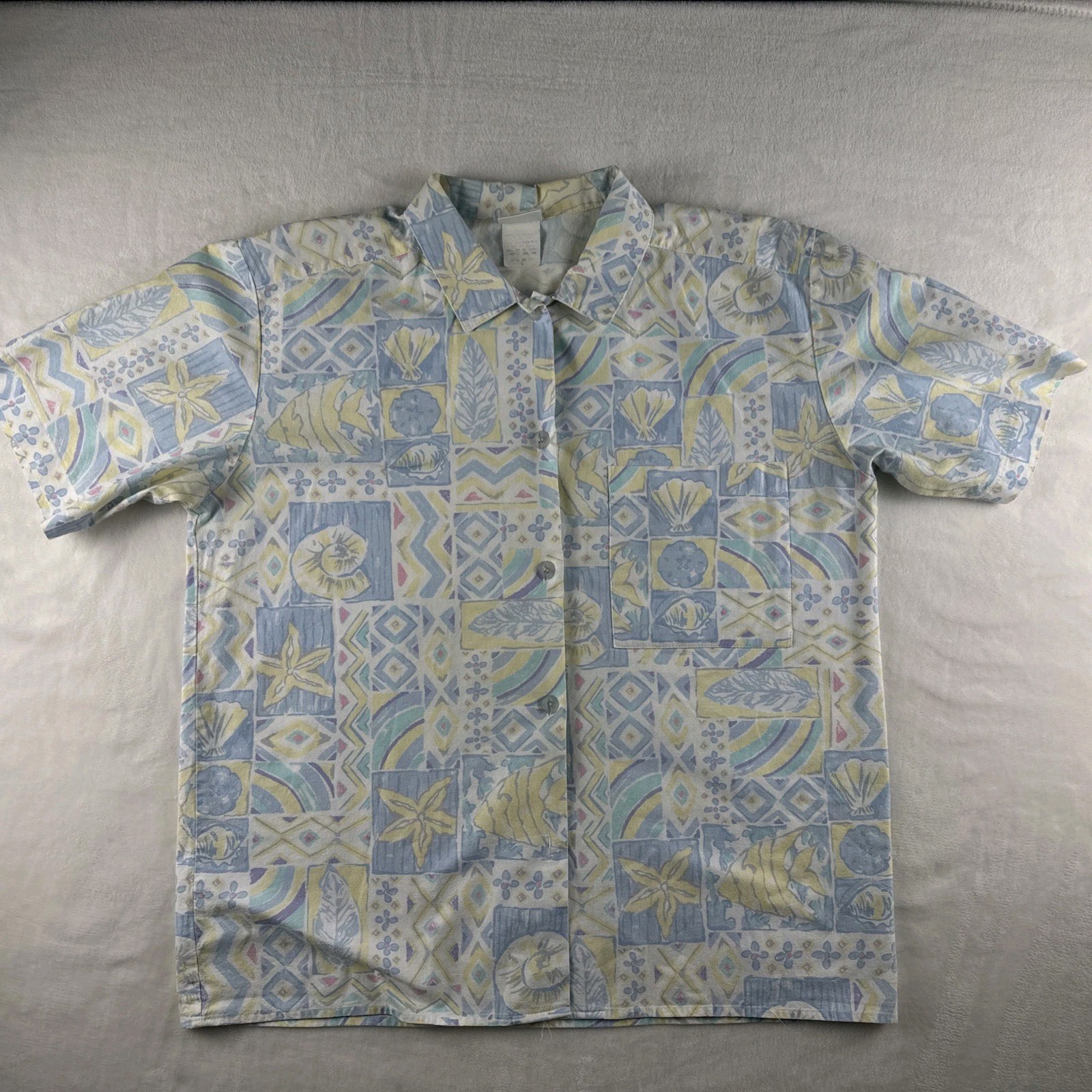 Jantzen Button Shirt, Vintage, USA Made, Retro Argyle, Stranger Things, Hippy