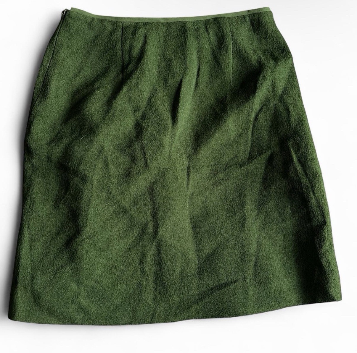 Moschino Vintage 90s Green Wool Blend Skirt