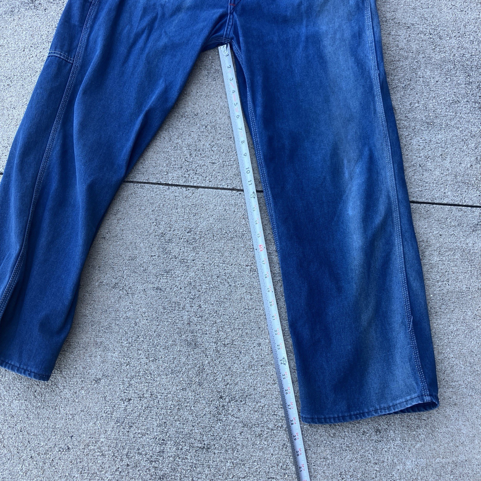 Vintage BIG MAC Square Bak Blue Button Fly Denim Bib Overalls Made In USA. Vtg.