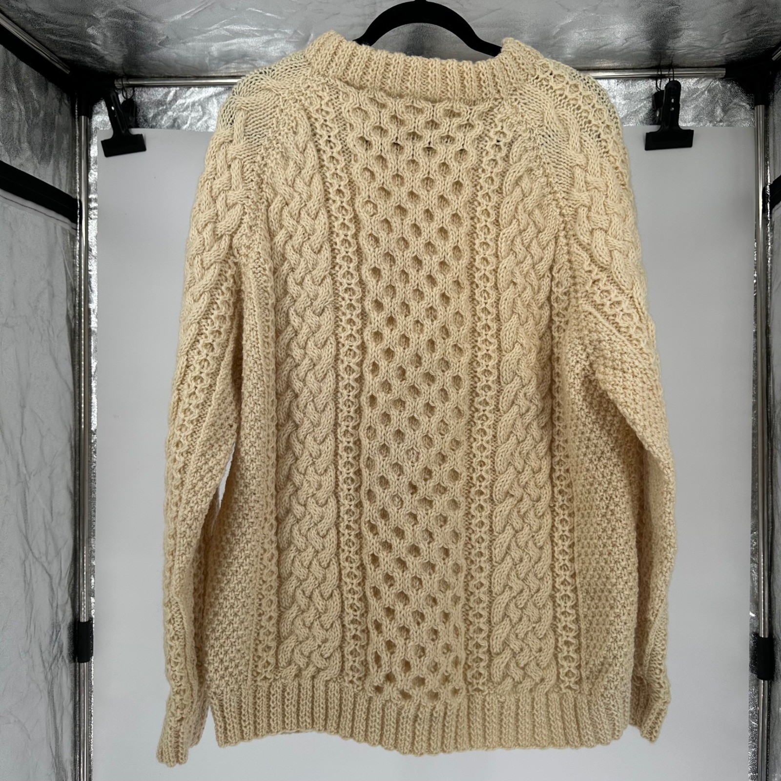 Vintage United Kingdom 100% Pure New Wool Chunky Fisherman Pullover Sweater Men