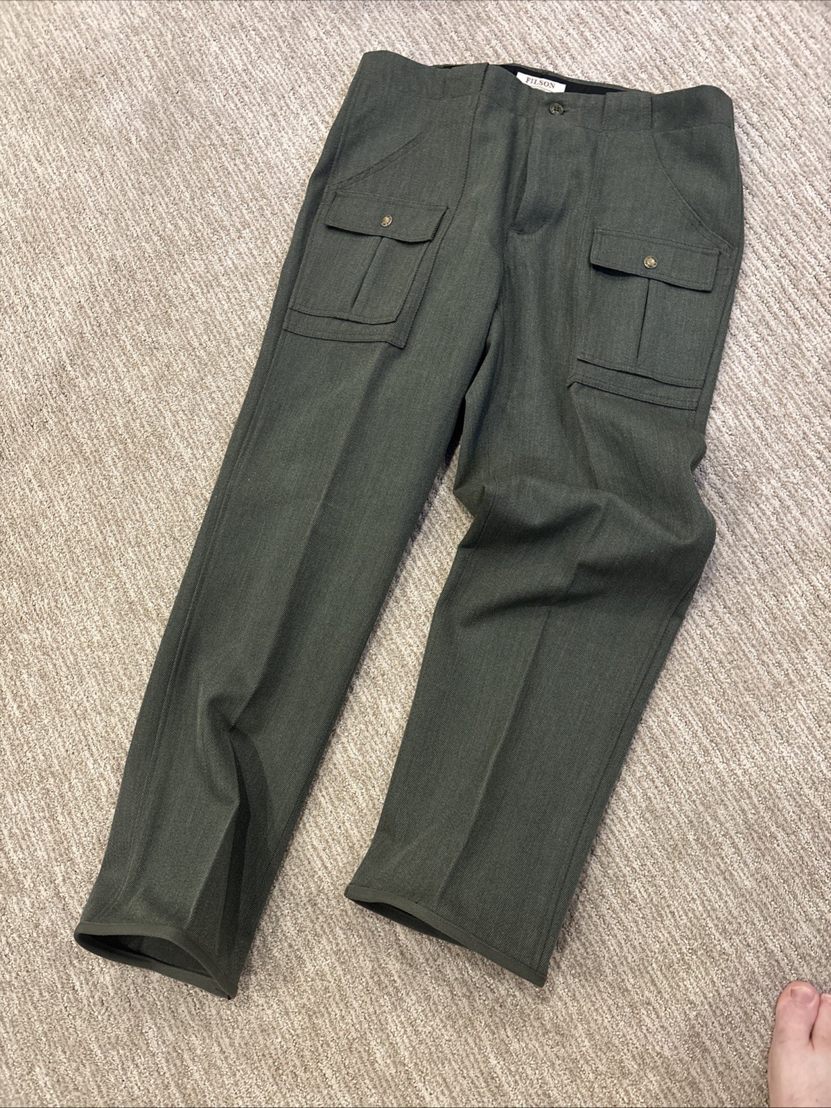 Vintage Filson Men’s Wool Whipcord Cargo Pants 36×34 Green