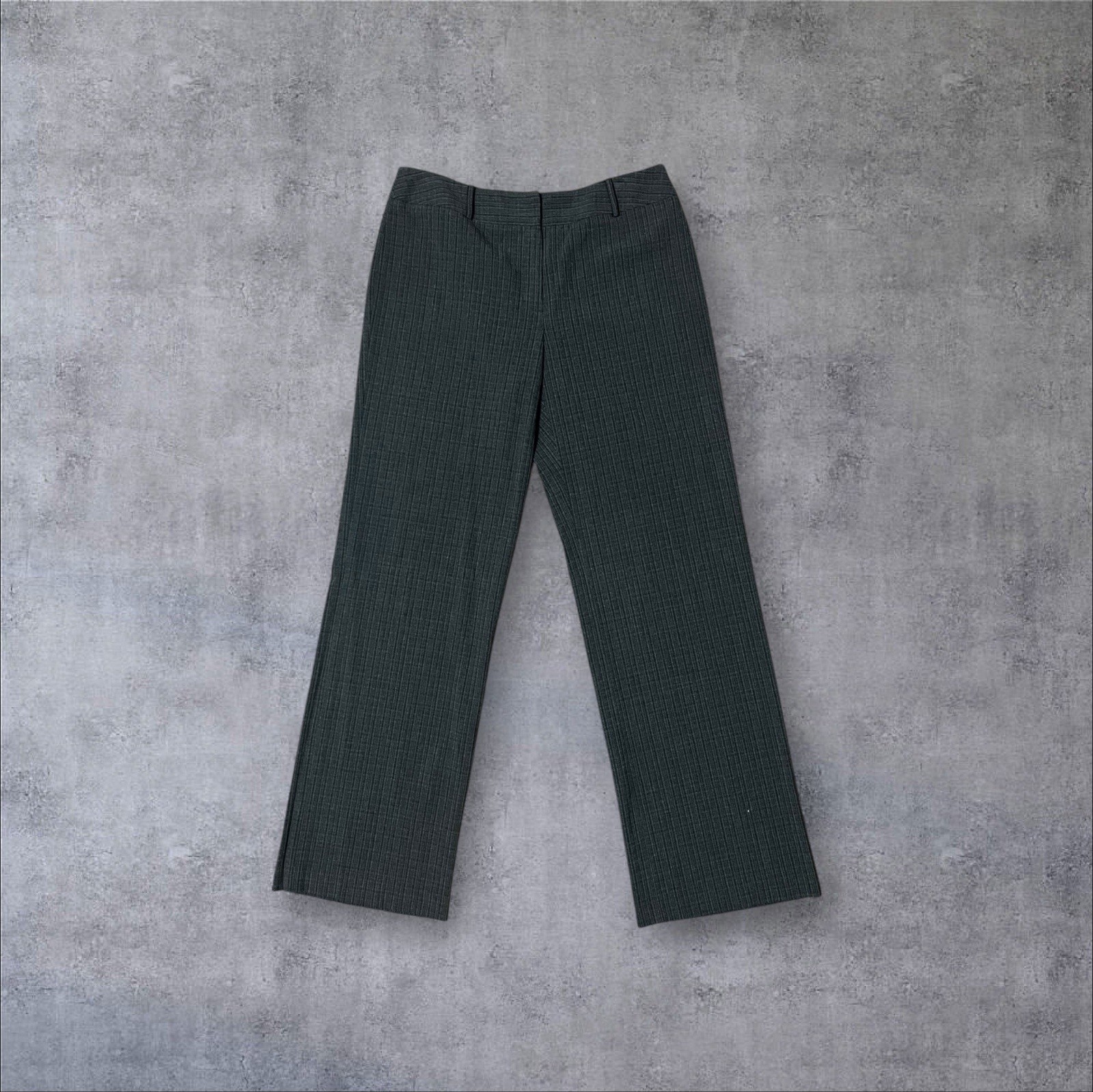 Vintage y2k Gray Stripe Low Rise Office Siren Sz 10 Flare Leg Trousers