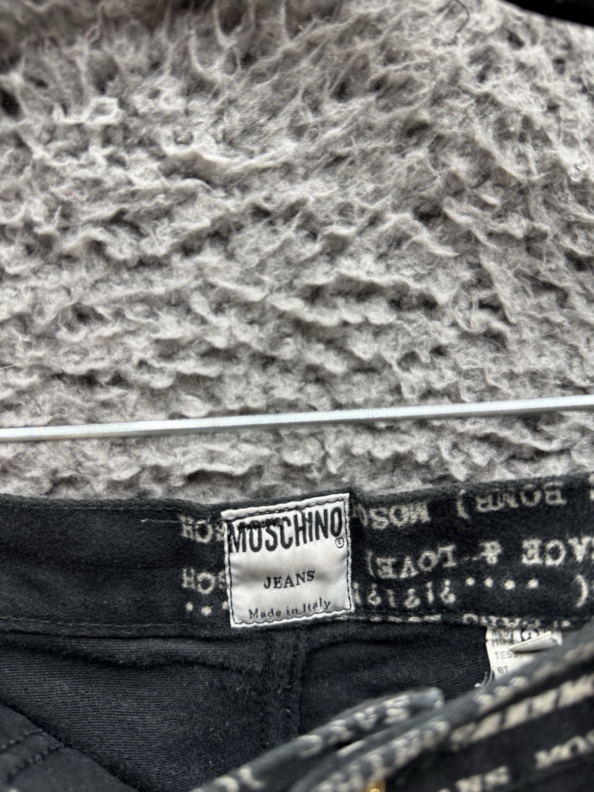 Vintage Moschino 90’s All Overprint Jeans Pants Size 30 in Black