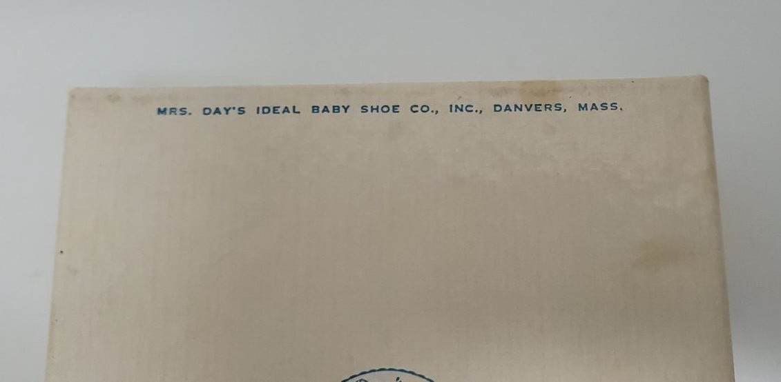 VTG Mrs Days Ideal Baby Crib Saddle Shoe Size 1 Style 30 Color Blue Original Box