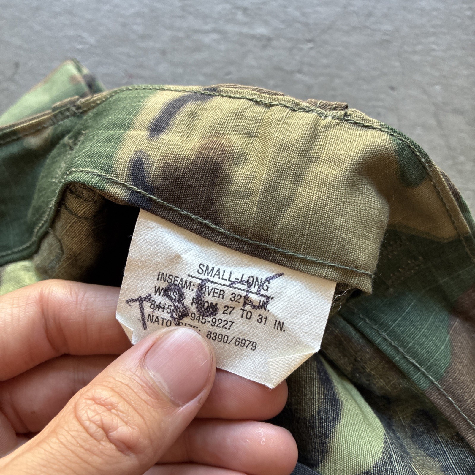Vintage 60s Vietnam War Era NOS ERDL Camo Cargo Rip Stop Pant S Long