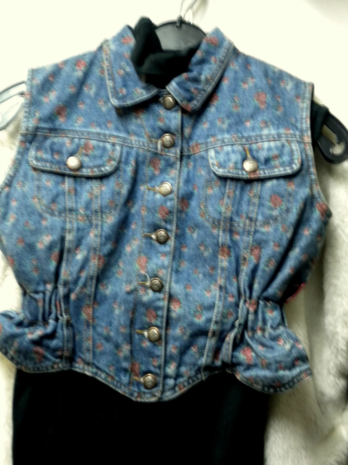Denim Vest, Sleeveless Waistcoat, Quilted Vest, Other, Measurements, 90s