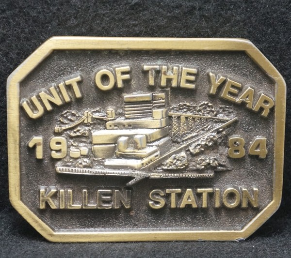 XB15111 *NOS* VINTAGE 1984 **KILLEN STATION UNIT OF THE YEAR** POWER BELT BUCKLE