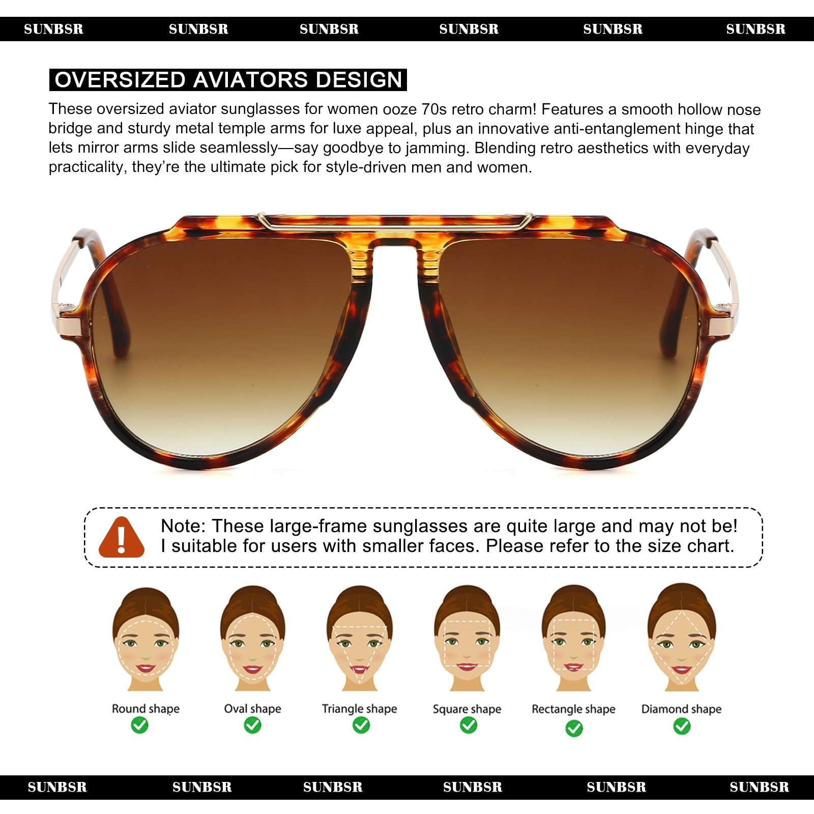 Oversized Aviator Sunglasses for Women Men 2026 Retro Gold Metal Sun Glasses …