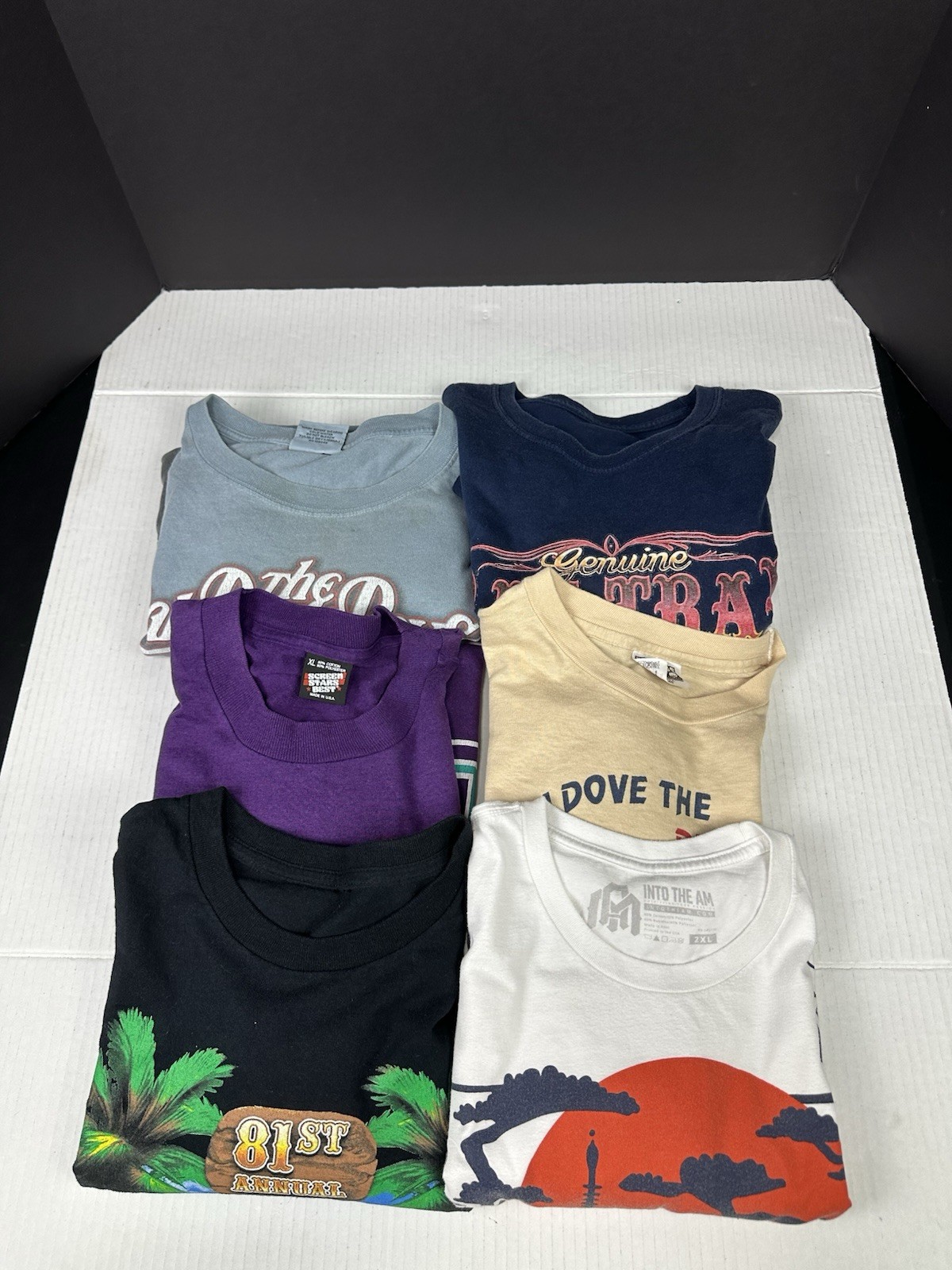 Vintage Y2K Lot Of 6 Tshirts Auto,Biker,Music,Diving,Running Various Sizes