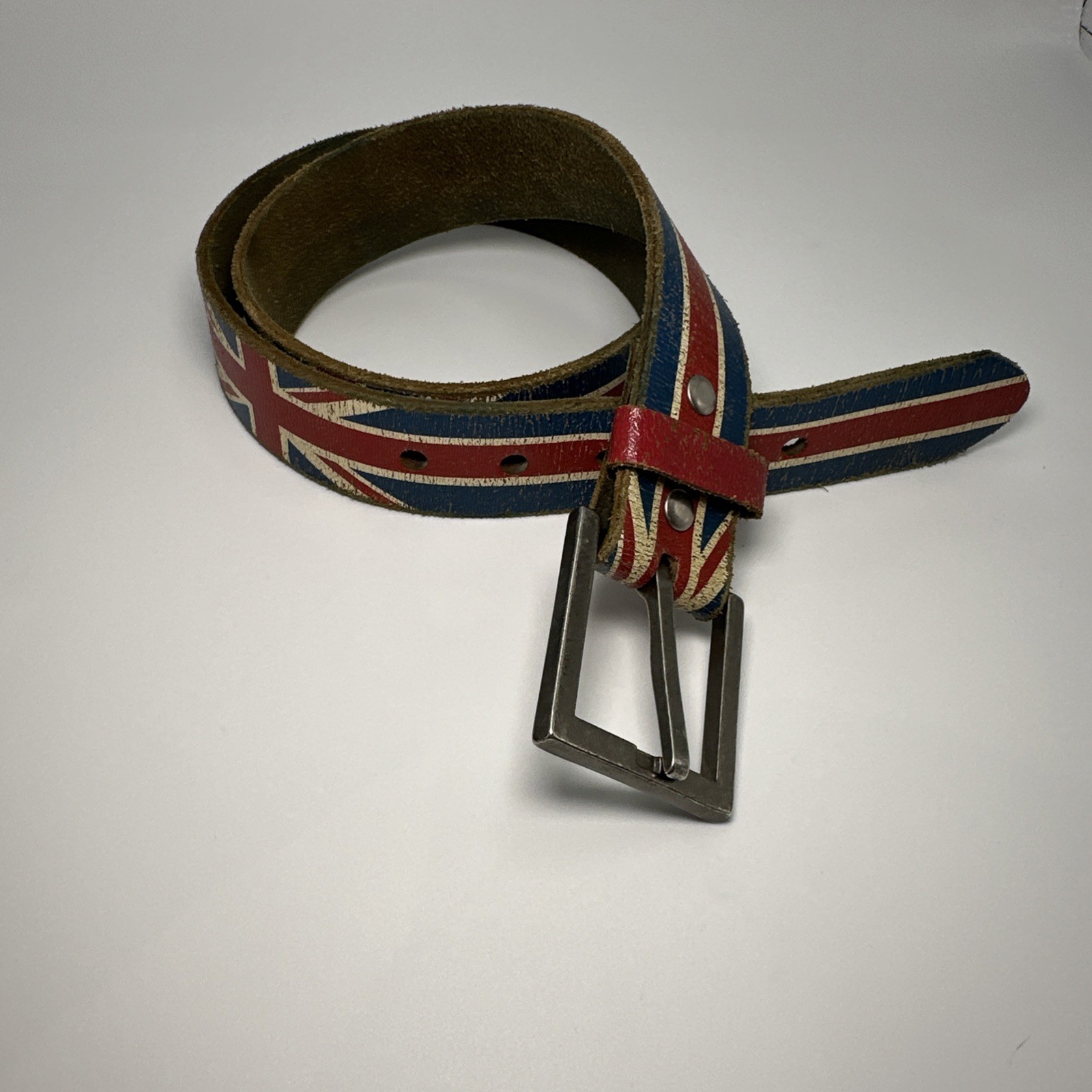 VINTAGE Urban Outfitters UK United Kingdom Flag Leather Belt England Size 34
