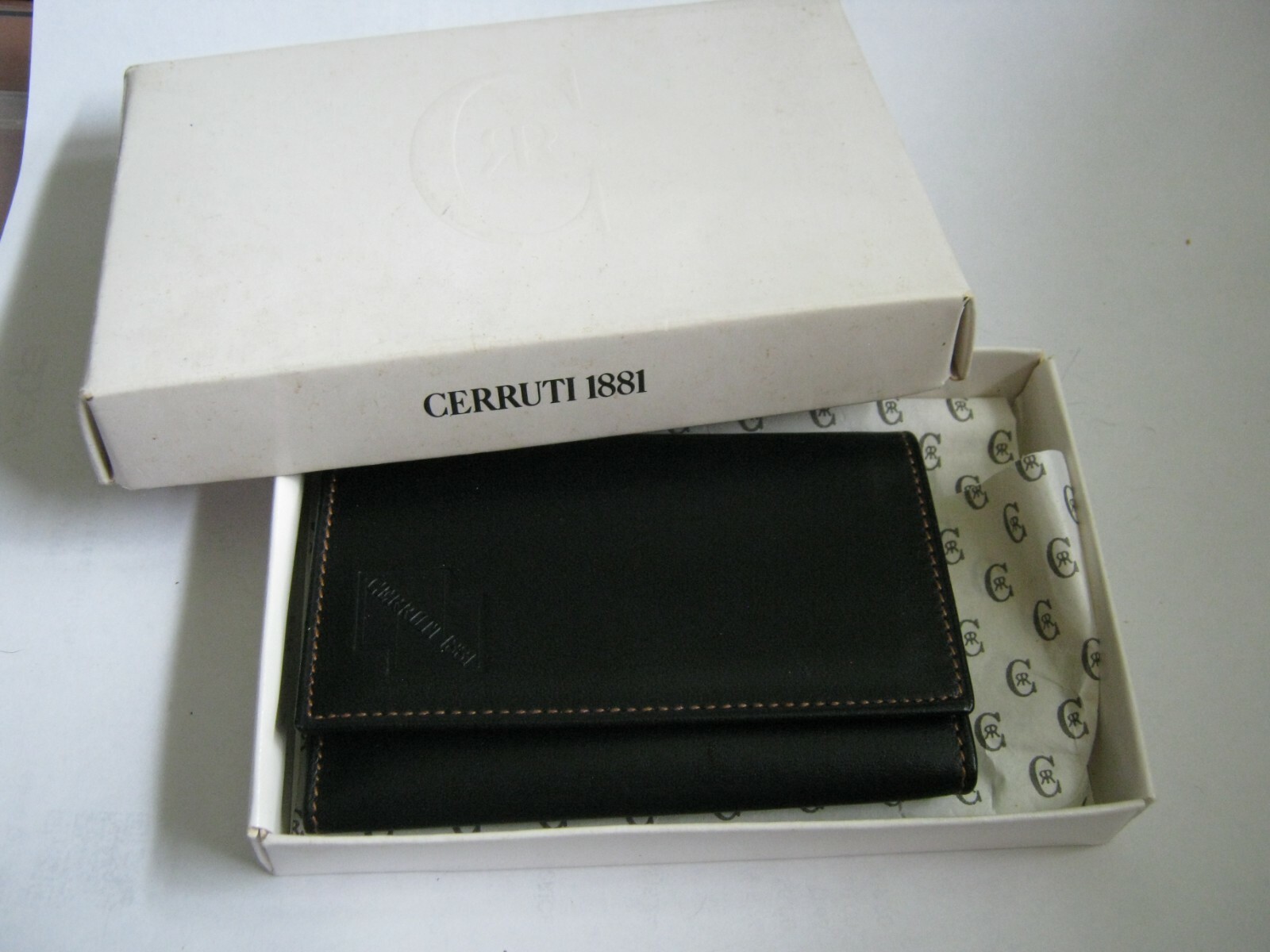 New in Box w/ Papers CERRUTI 1881 6 Key & Card Wallet, Leather Florence Italy