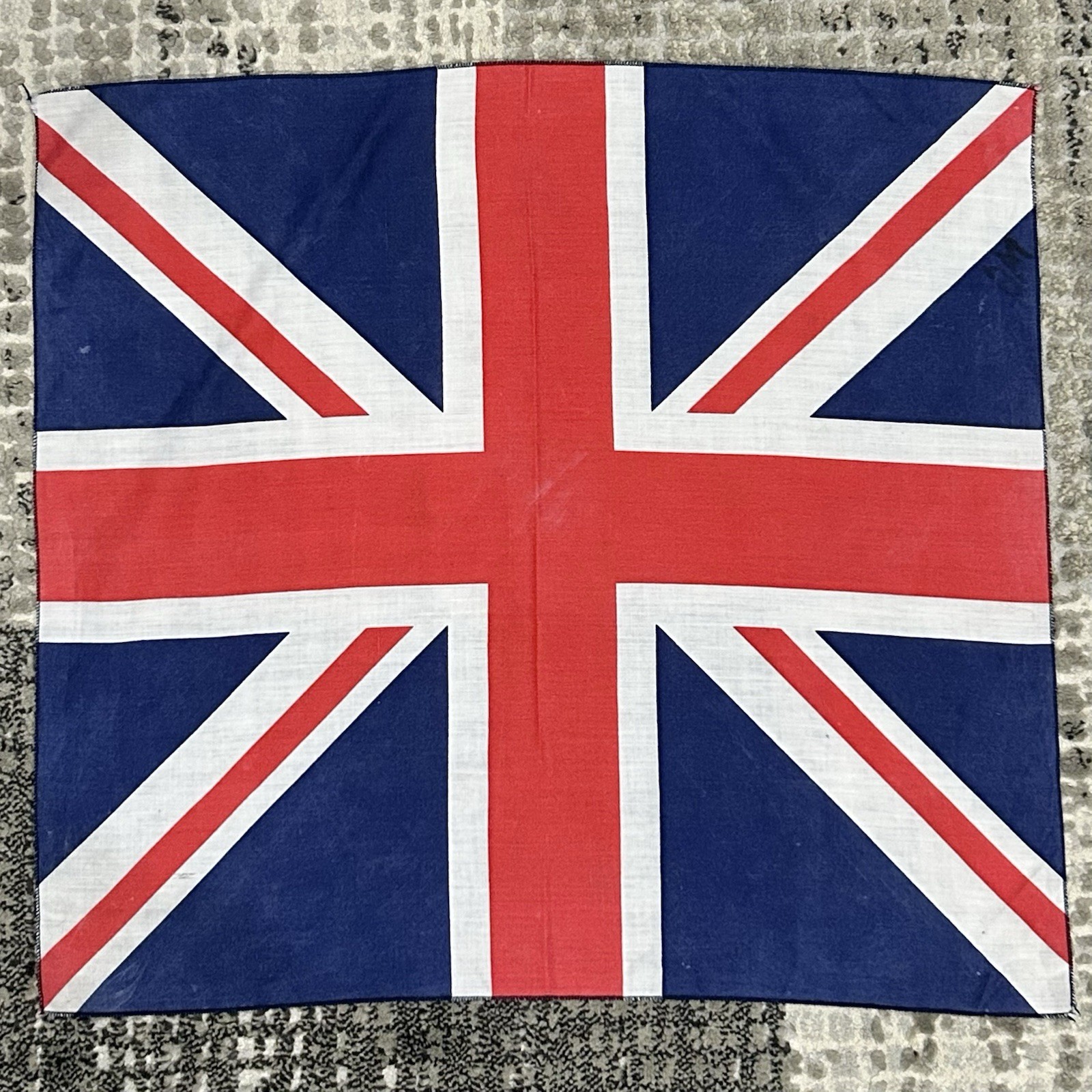Vintage United Kingdom Red & Blue Bandana Scarf Handkerchief Headband