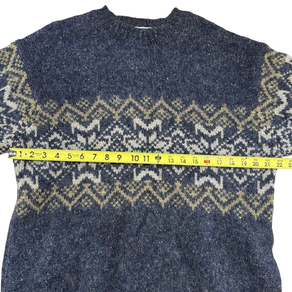 Vintage Lambswool Sweater Nordic Fair Isle Knit Alpine Scandinavia Snow Large