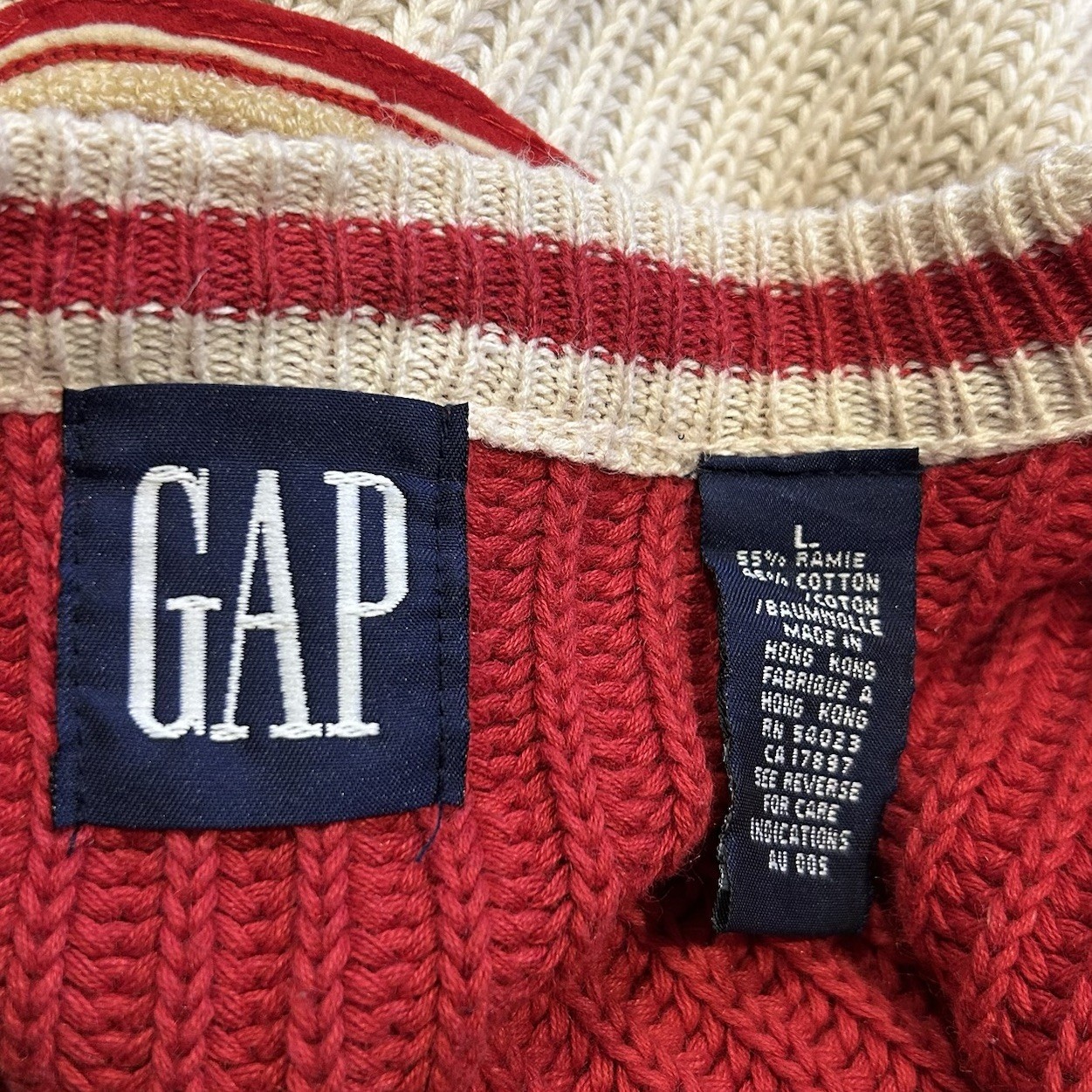 Vintage Gap 90s Indians Colorblock Unit Cardigan Size Large Academia