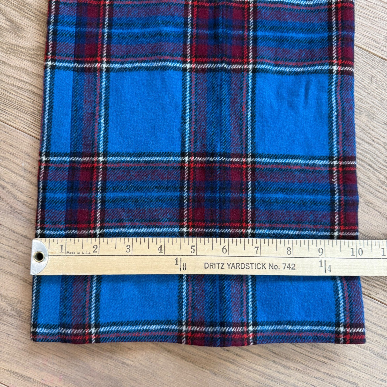 Vintage Pendleton Wool Plaid Pants Blue Red High Waisted Straight Leg Sz 16 USA